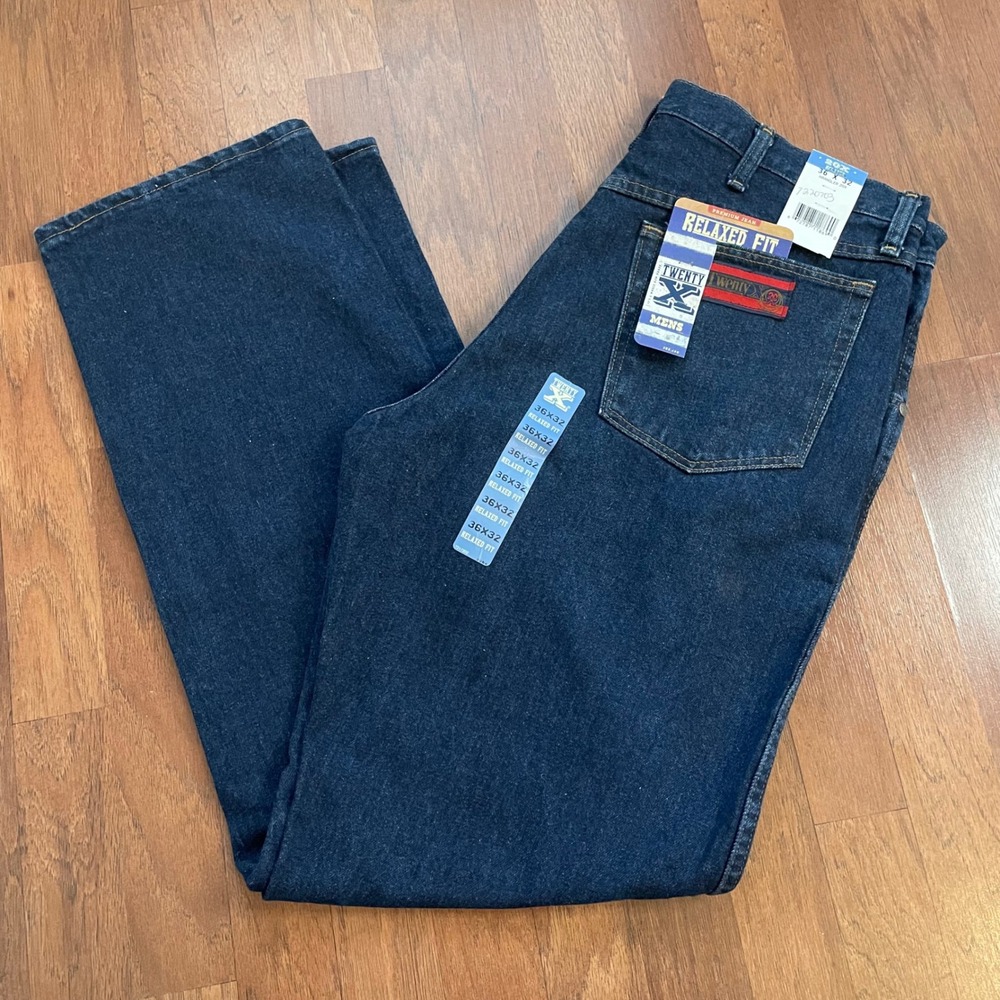 Wrangler 20X Relaxed Fit Mens Jeans 36x32 Dark Wash Denim 22MWASN NWT